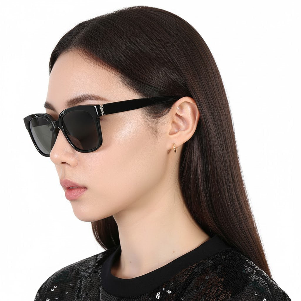 Saint Laurent Grey Square Ladies #265247S23B Saint Laurent Grey Square Ladies Sunglasses SL 740 005 52  main image 3