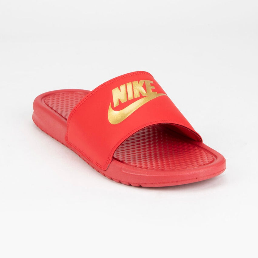 Slide Sandals Nike Benassi Jdi Red Gold Nike Benassi JDI SLIDES