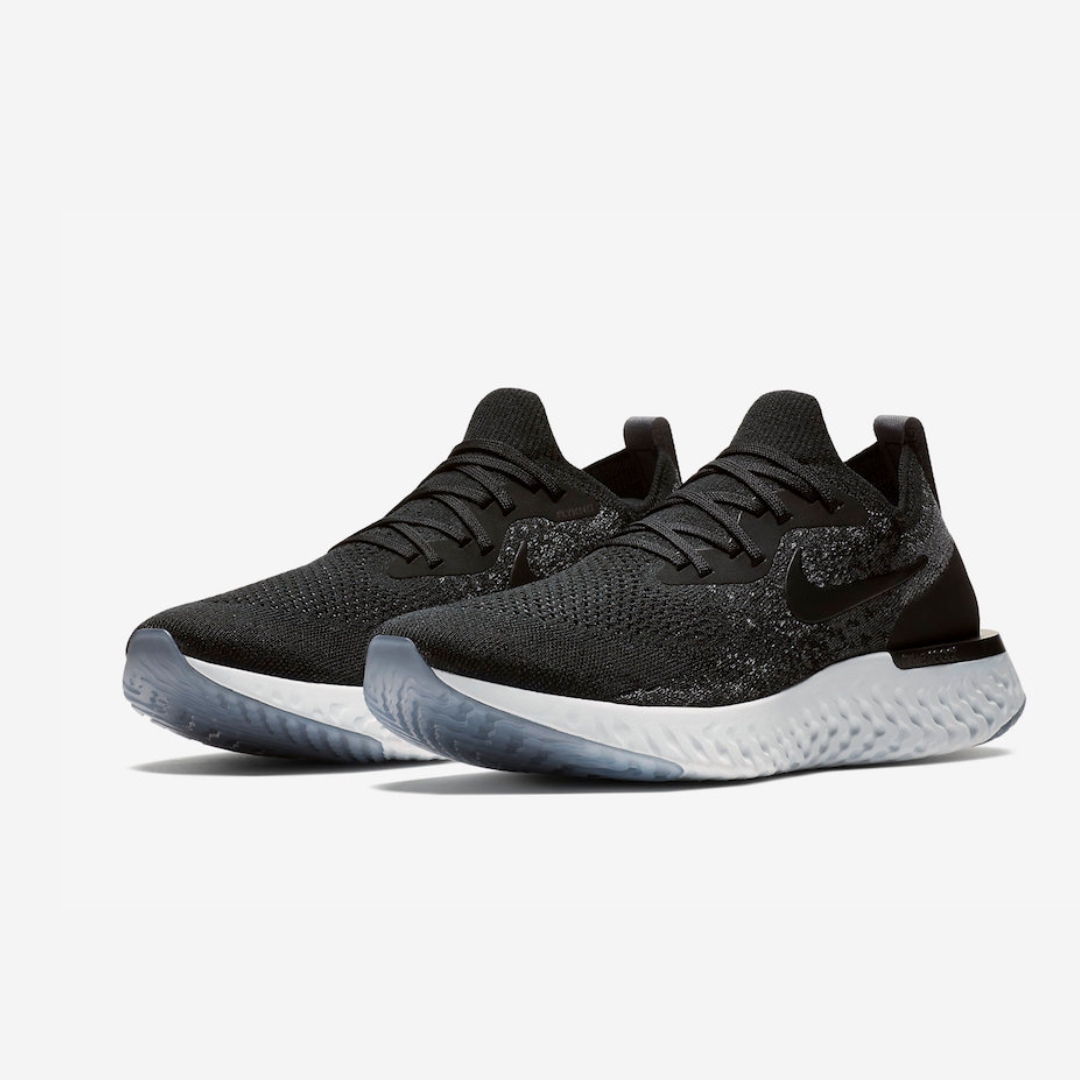 nike epic react flyknit black black