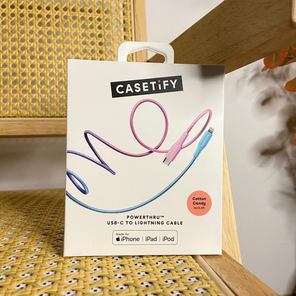 Casetify PowerThru™ USB-C to Lightning Cable - Cotton Candy