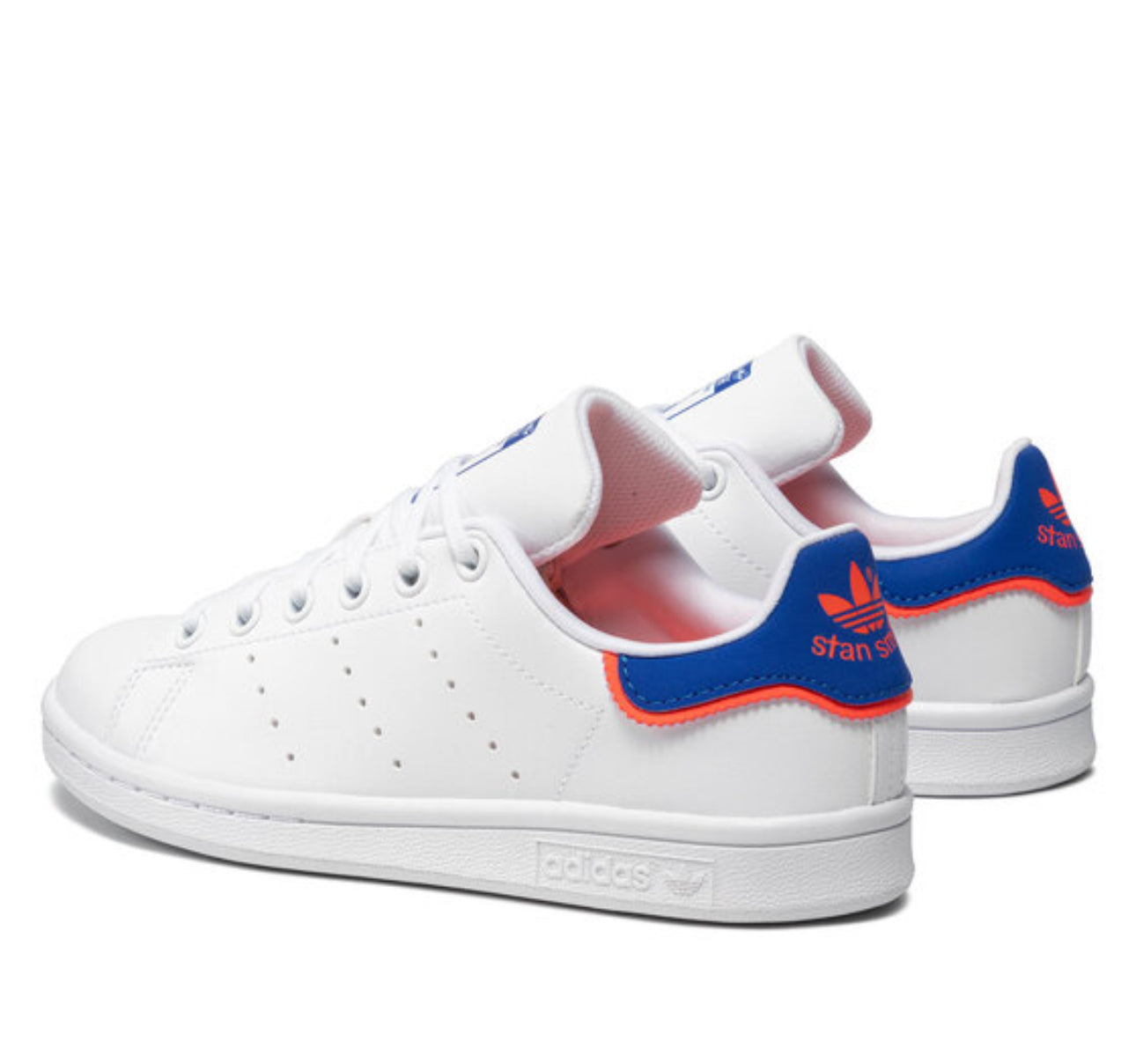 Adidas Stan Smith GS White Blue Neon Pink Justhypecambodia