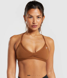 Gymshark Minimal Sport Bra in Brown