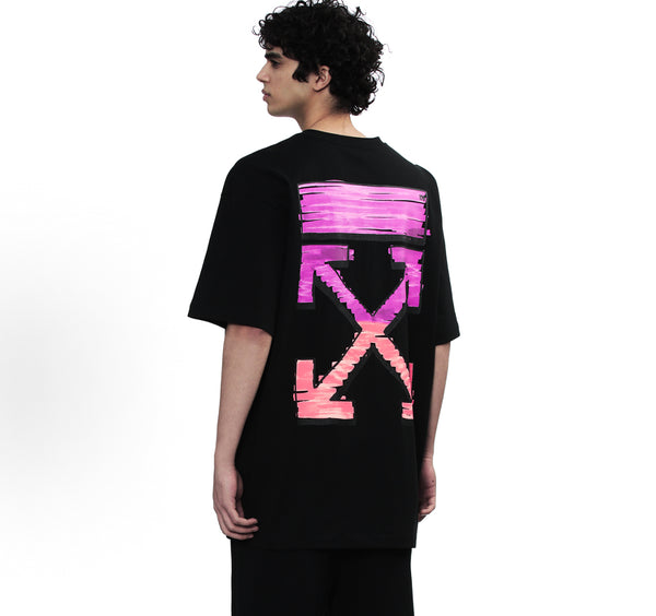 OFF-WHITE Gradient Arrow Print Graffiti on The Back Tee in Black