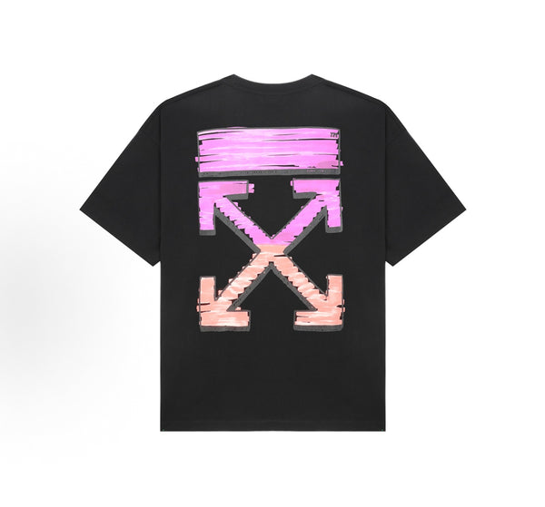 OFF-WHITE Gradient Arrow Print Graffiti on The Back Tee in Black