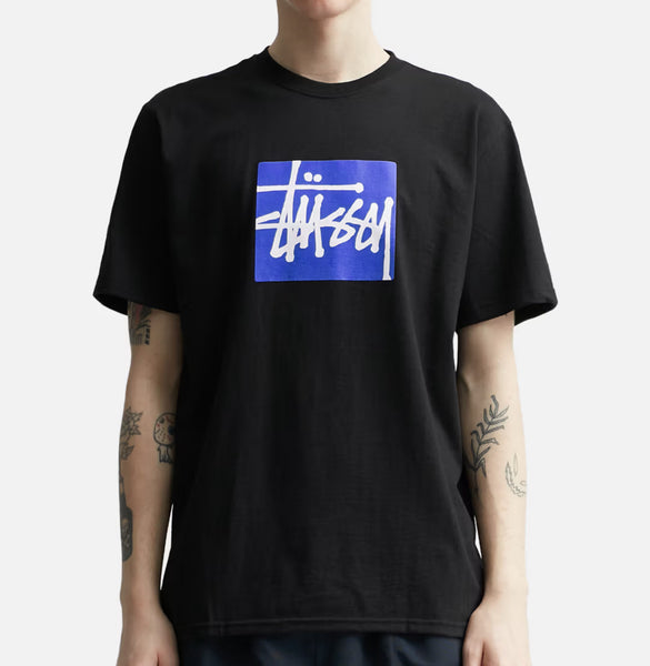 Stussy Logo Box Tee in Black