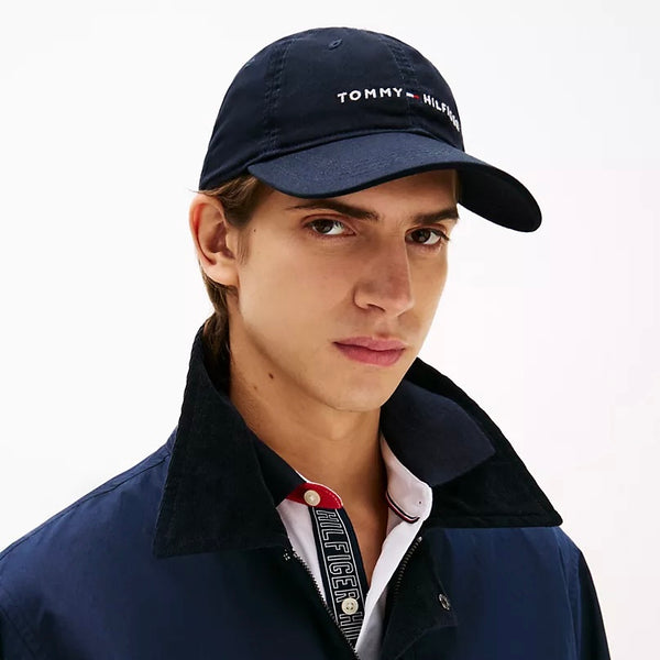Tommy Embroidered Tommy Logo Baseball Cap in Sky Captain