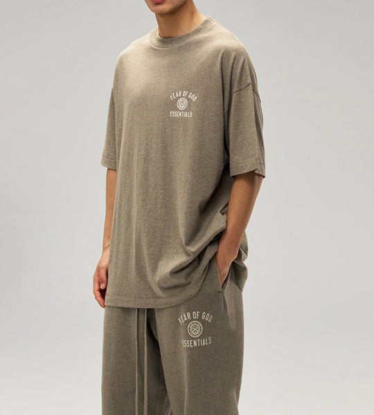 FOG Essentials SS25 College Print Tee in Heather Grey