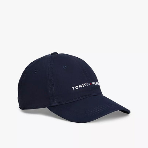 Tommy Embroidered Tommy Logo Baseball Cap in Sky Captain