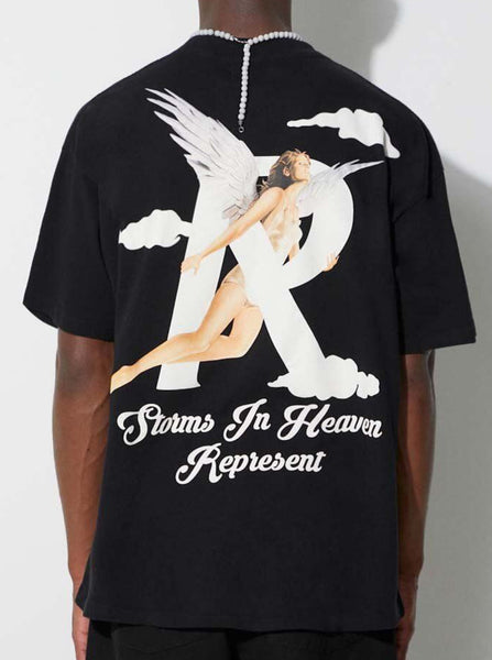 Represent Storms in Heaven Tee in Black