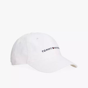 Tommy Embroidered Tommy Logo Baseball Cap in Bright White