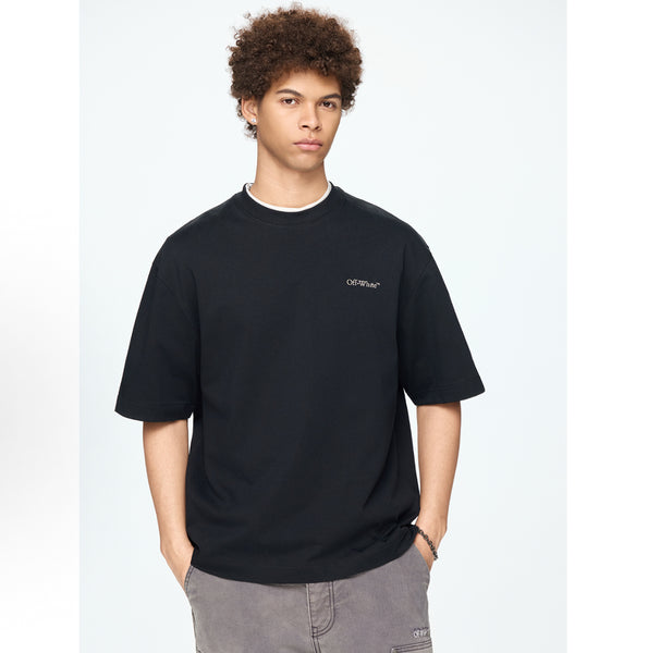 OFF-WHITE Liquid Metal Arrow Print Tee in Black