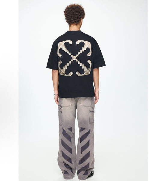 OFF-WHITE Liquid Metal Arrow Print Tee in Black