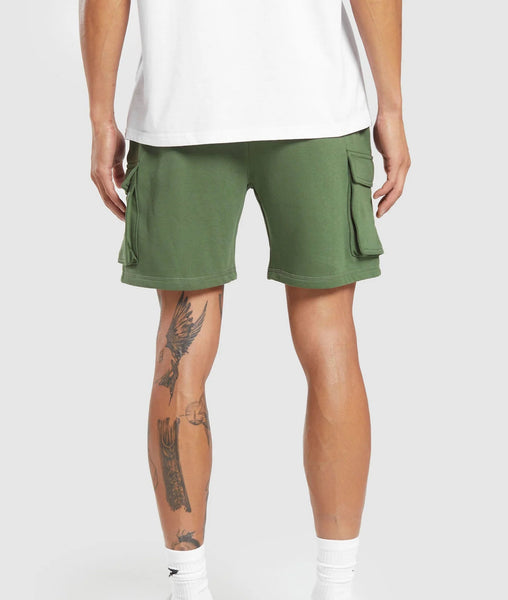 Gymshark Crest Cargo Shorts - Core Olive