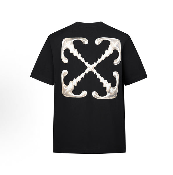 OFF-WHITE Liquid Metal Arrow Print Tee in Black