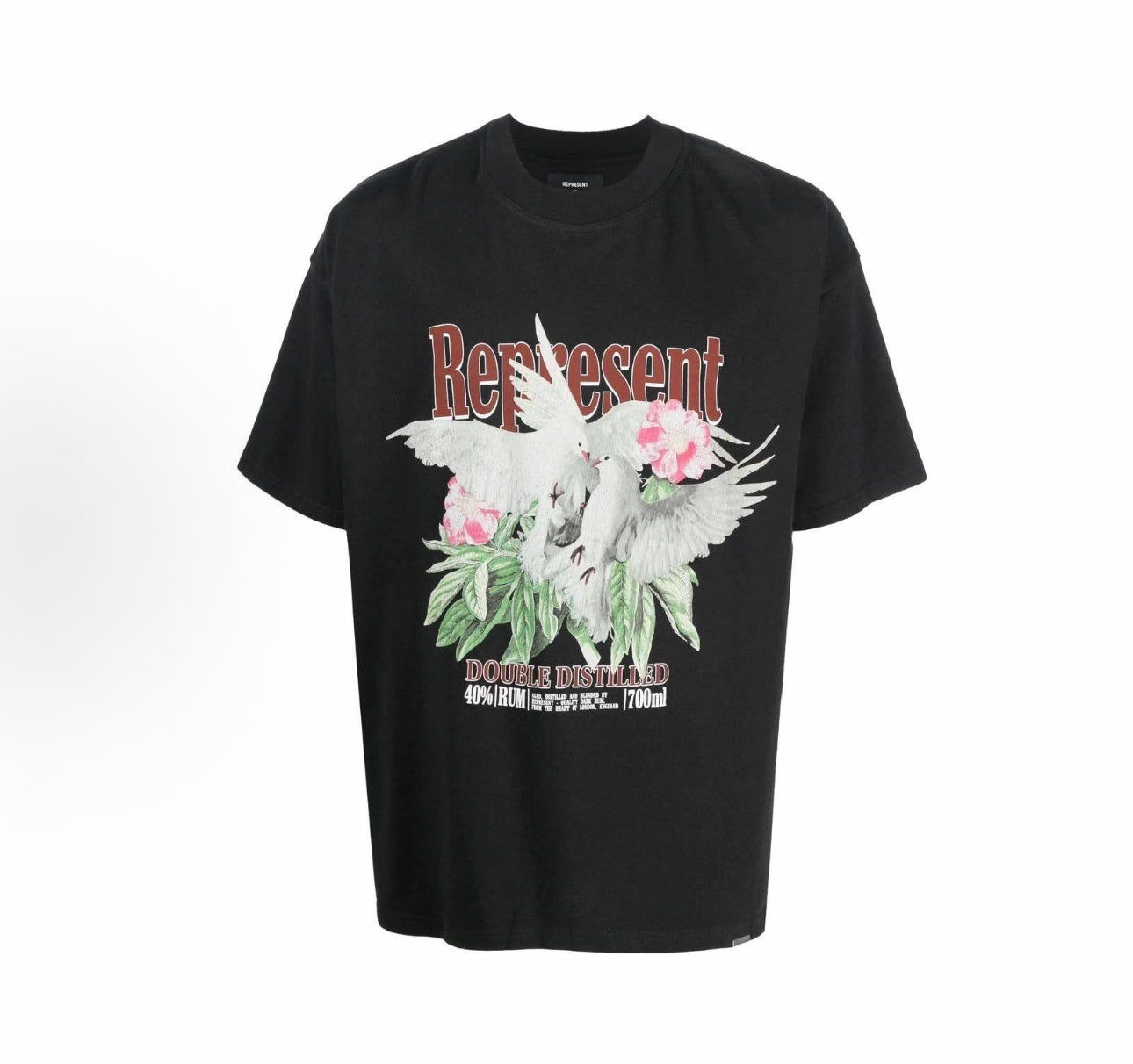 Represent Double Distyled Tee in Noir