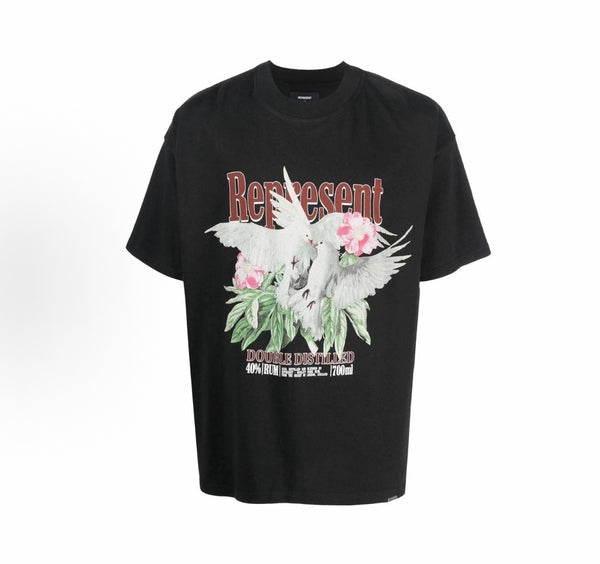 Represent Double Distyled Tee in Noir