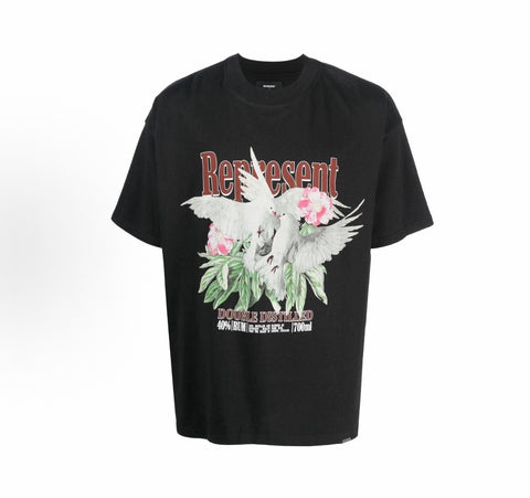 Represent Double Distyled Tee in Noir