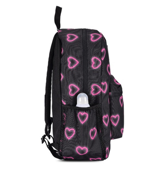 JanSport Cross Town Backpack in Happy Heart Black