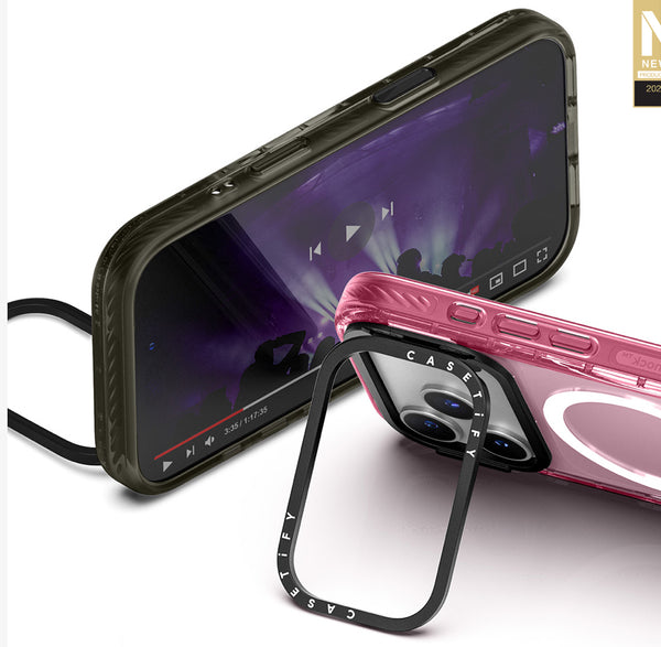 Casetify Metallic Pink Ribbon
Impact Ring Stand Case MagSafe Compatible for iPhone 17 Pro Max