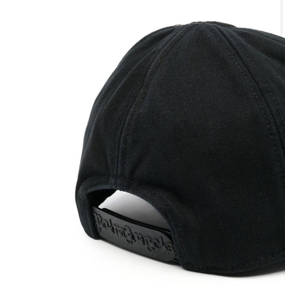 Palm Angels Burning Logo Baseball Cap in Black FW22