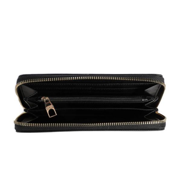Versace Jeans Couture Long Zip Black Institutional Logo Wallet