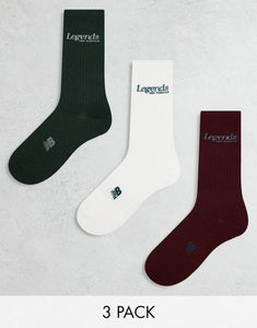 New Balance 3 Packs Legends Crew Socks