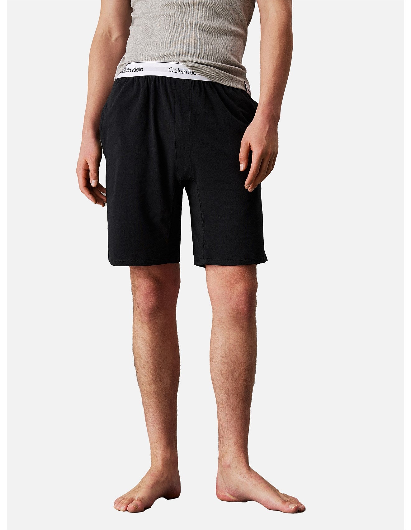Calvin Klein Icon Cotton Stretch Sleep Shorts in Black