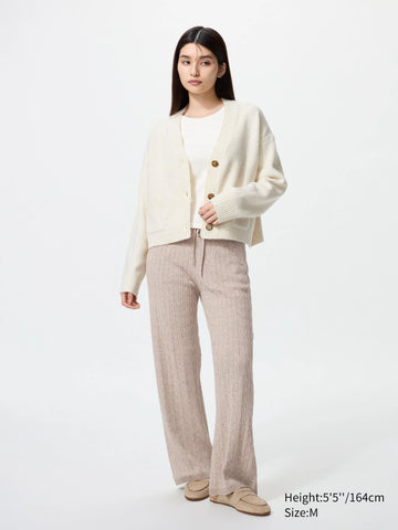Uniqlo Washable Knit Cable Pants in Khaki