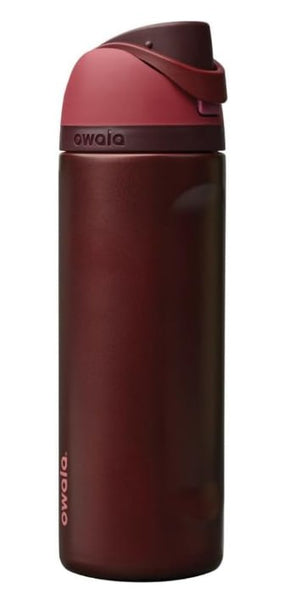 Owala FreeSip Insulated Stainless Steel Water Bottle with Straw, 24 Oz, in Black Cherry