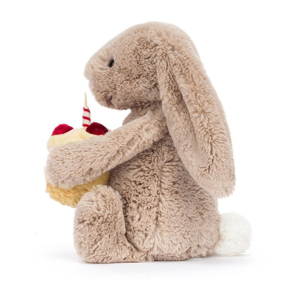 Jellycat Bashful Beige Bunny 'Birthday' Medium