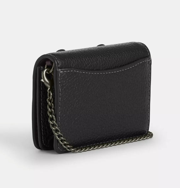 Coach Mini Wallet On A Chain With Floral Applique
