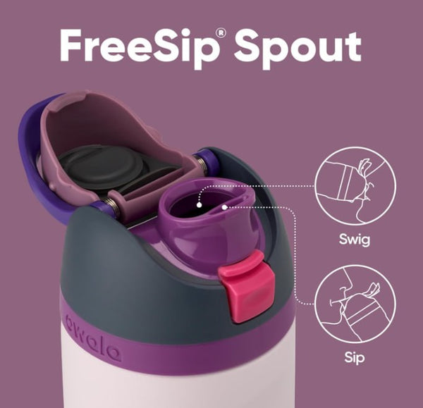 Owala FreeSip Insulated Stainless Steel Water Bottle with Straw for Sports, 24 oz, in Dreamy Field