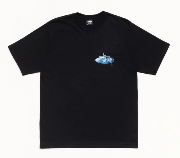 Stussy Wave Oval Tee in Black