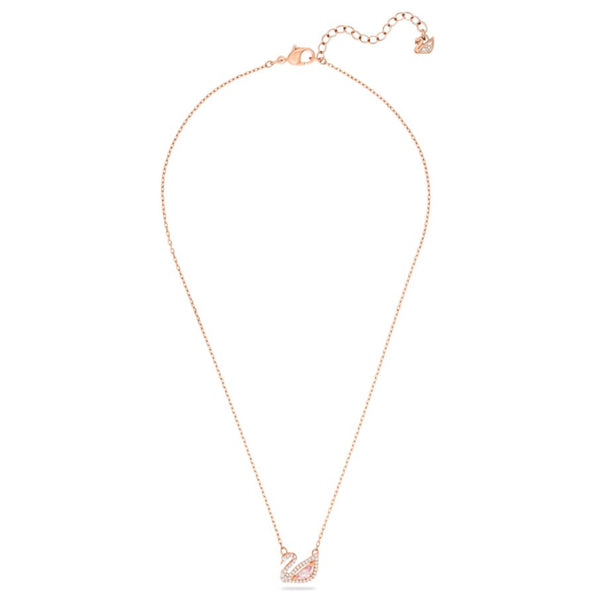 Swarovski Swan Necklace in Rose Gold