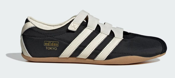 Adidas Tokyo Mary Jane Shoes in Core Black / Cream White / Gold Metallic