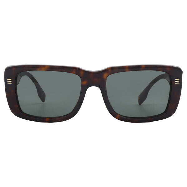 Burberry Jarvis Green Rectangular Men's Sunglasses