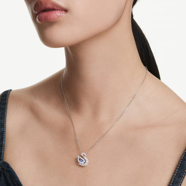 Swarovski Swan Pendant in Silver