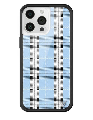 Wildflower Blue Plaid iPhone 15 Pro Max Cases