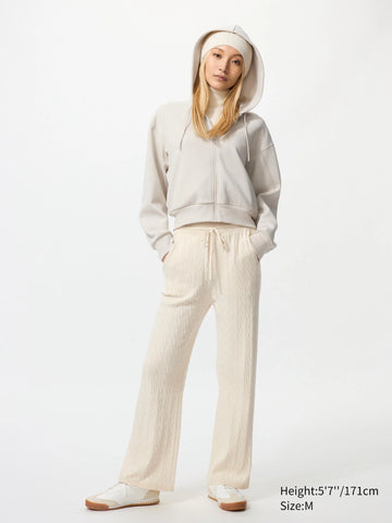 Uniqlo Washable Knit Cable Pants in Off White