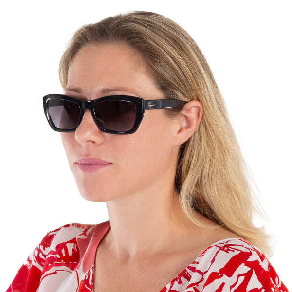 Ferragamo Salvatore Grey Rectangular Ladies Sunglasses