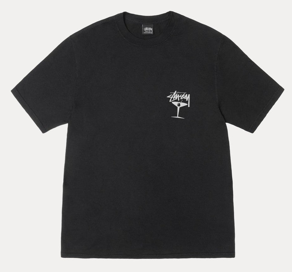 Stussy Martini Pigment Dyed Tee in Black