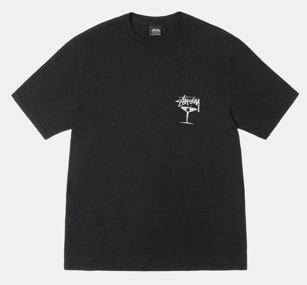 Stussy Martini Pigment Dyed Tee in Black