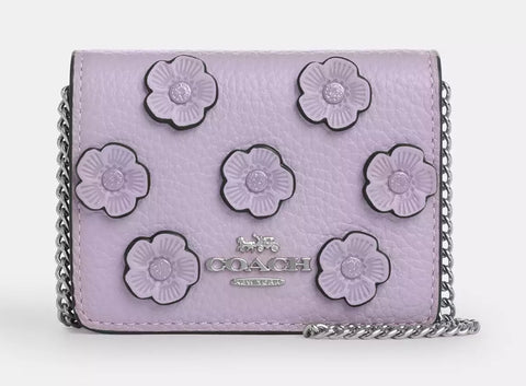 Coach Mini Wallet On A Chain
With Floral Applique