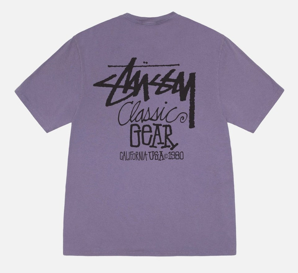 Stussy Classic Gear Pig. Dyed Tee in Grape