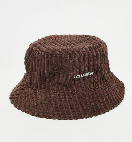 Collusion Chunky Cord Bucket Hat in Brown