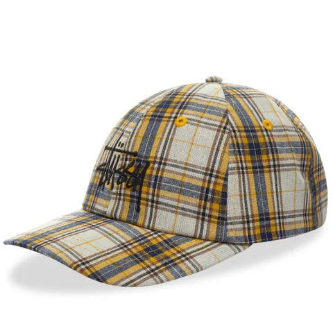 Stussy Madras Plaid Big Logo Low Pro Cap