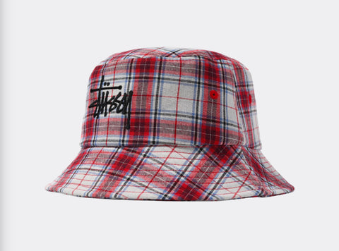 Stussy Madras Plaid Big Logo Bucket